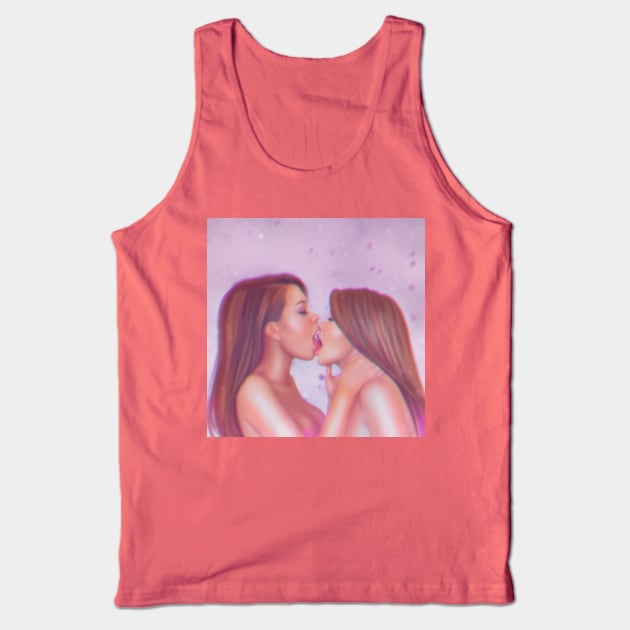 Two Kissing Lovers Girls Tank Top by Purplehate